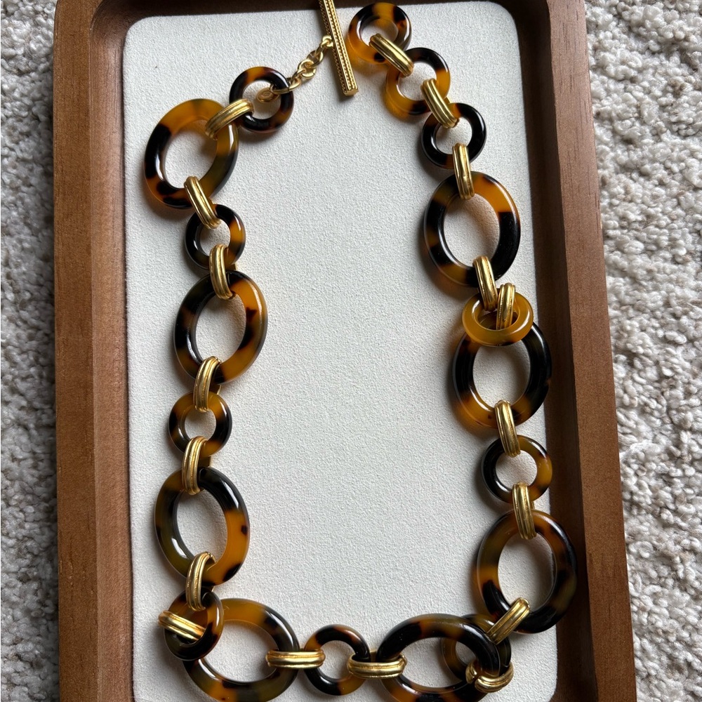 Julie Vos Tortoise Shell and Gold Link Necklace